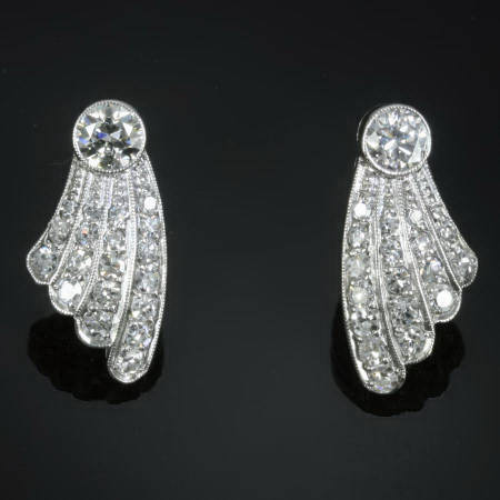 Elegant drape diamond estate earstuds