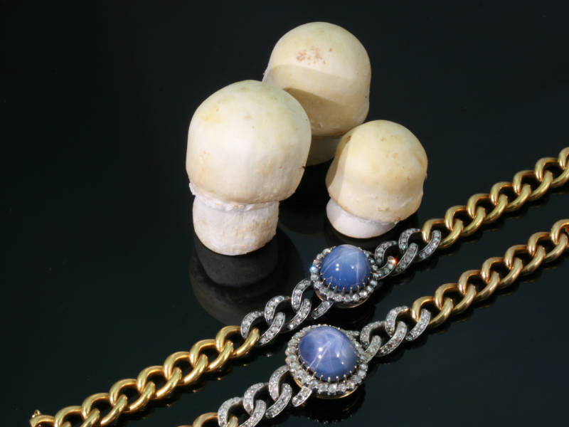 Absolute top notch bracelet by Léon Gariod with star sapphire and rose cuts Absolute top notch bracelet by Léon Gariod with star sapphire and rose cuts