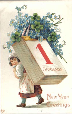 Adin antique jewelry vintage jewelry new year postcard