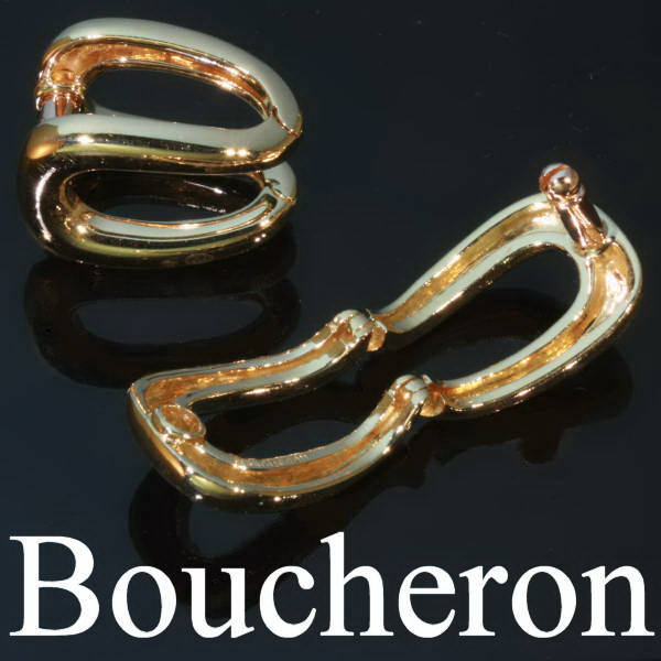 Gold estate cuff links signed Boucheron, made in France