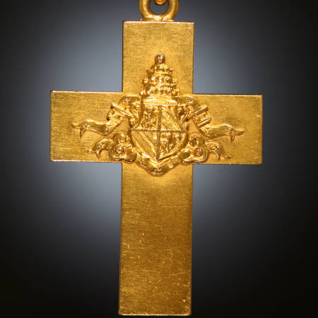 Bishops cross with Coat of Arms of Pope Pius IX of Adin Antique Jewelry, Antwerp, Belgium