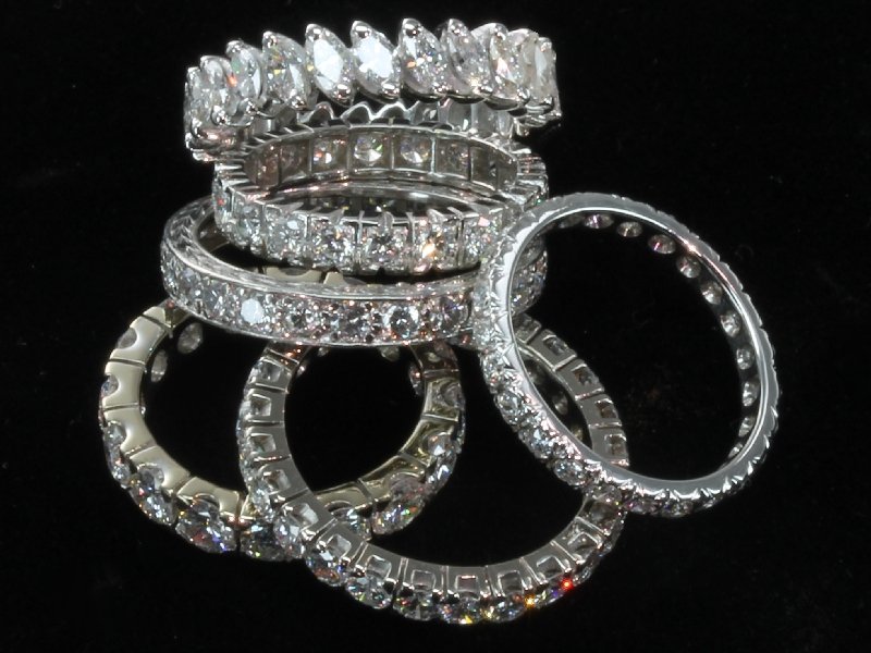 Collection of antique and estate eternity bands from the antique jewelry collection of www.adin.be
