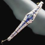 High quality Dutch Art Deco sapphire and diamond bracelet wrist candy from the antique jewelry collection of www.adin.be