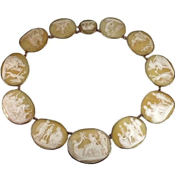 French antique cameo necklace ca. 1840